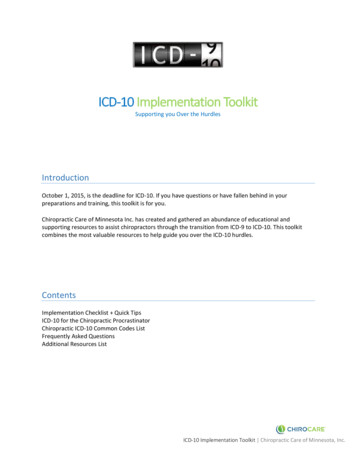 ICD-10 Implementation Toolkit - Chirocare 
