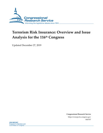 Terrorism Risk Insurance: Overview And Issue Analysis For The 116th .