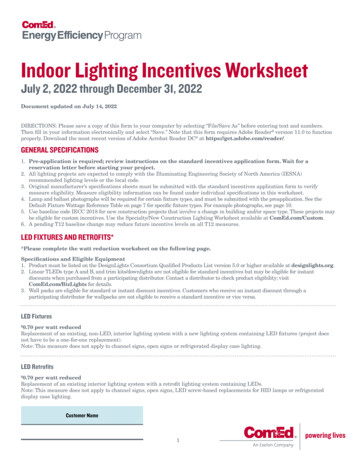Indoor Lighting Incentives Worksheet - ComEd