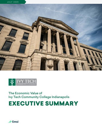 The Economic Value Of Ivy Tech Community College Indianapolis EXECUTIVE .
