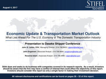Economic Update & Transportation Market Outlook