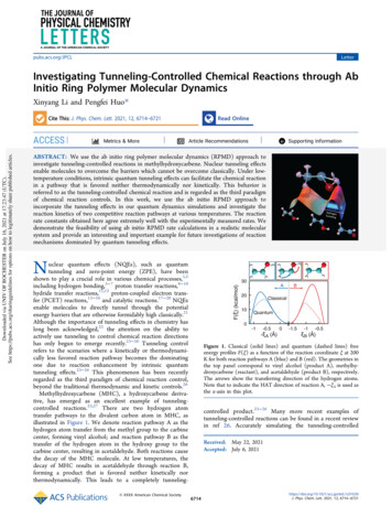 Investigating Tunneling-Controlled Chemical Reactions Through Ab Initio .
