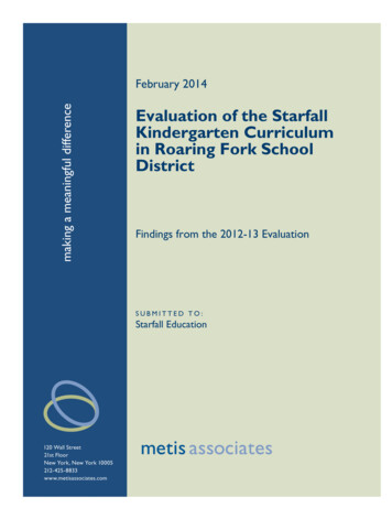 Evaluation Of The Starfall Kindergarten Curriculum In Roaring Fork .