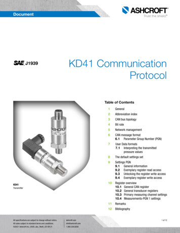 J1939 KD41 Communication Protocol - Ashcroft