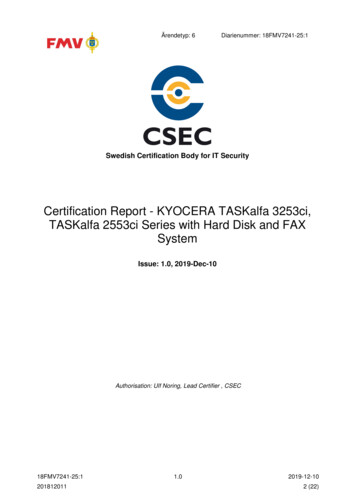 Kyocera TaskAlfa 3253ci With HDD Certification Report