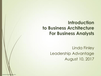 Introduction To Business Architecture For Business Analysts