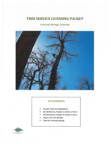 TREE SERVICE LICENSING PACKET - Parks.coloradosprings.gov