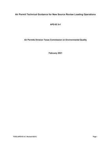 TCEQ-Air Permit Technical Guidance For Chemical Sources: Loading Operations