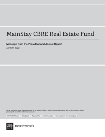 MainStay CBRE Real Estate Fund Annual Report - New York Life Investments