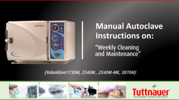Manual Autoclave Instructions On - Tuttnauer USA