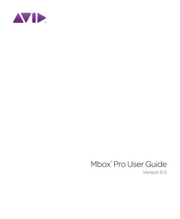 Mbox Pro User Guide - Avid Technology