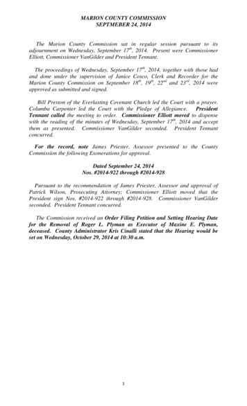 MARION COUNTY COMMISSION SEPTMEBER 24, 2014 - Revize