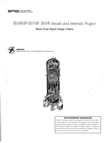 BWRVIP-1 81 NP: BWR Vessel And Internals Project