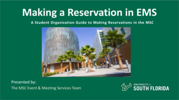 Making A Reservation In EMS - University Of South Florida