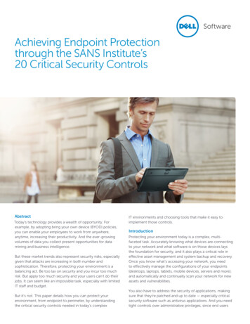 Achieving Endpoint Protection Through The SANS Institute's 20 Critical .