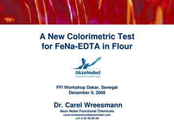 A New Colorimetric Test For FeNa-EDTA In Flour - Smarter Futures