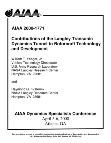 AIAA 2000-1771 Contributions Of The Langley Transonic Dynamics Tunnel .