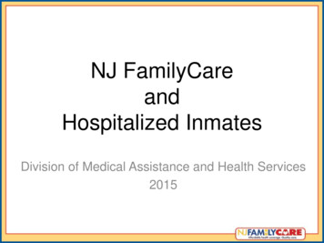 NJ FamilyCare And Hospitalized Inmates - Government Of New Jersey