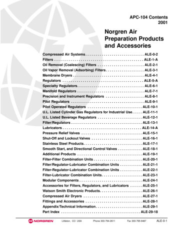 Norgren Air Preparation Products And Accessories - Fred C. Gilbert