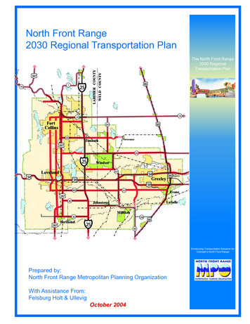 North Front Range 2030 Regional Transportation Plan