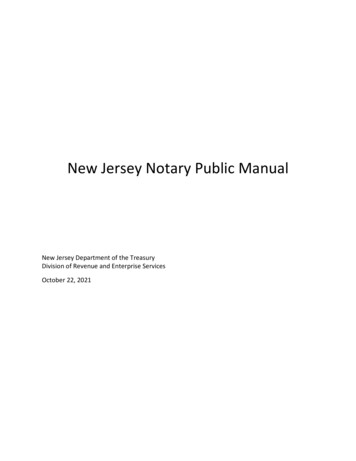 New Jersey Notary Public Manual - Nj.gov