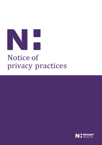 Notice Of Privacy Practices - Novant Health - Serving NC & SC