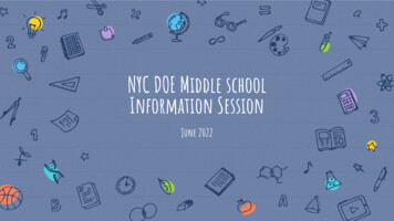 Information Session NYC DOE Middle School June 2022 - PS 9 Sarah .