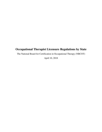 Occupational Therapist Licensure Regulations By State