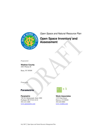 Open Space Inventory And Assessment Report - Washoecounty.gov