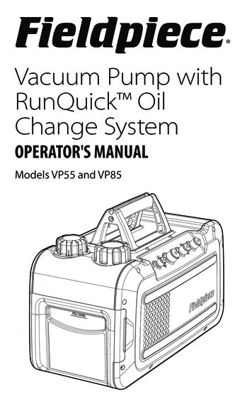 Vacuum Pump With RunQuick Oil Change System - Fieldpiece Instruments