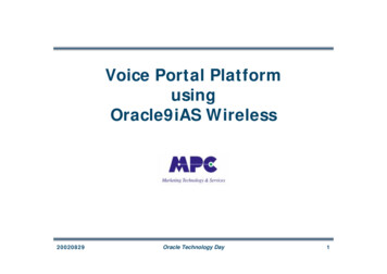 Voice Portal Platform Using Oracle9iAS Wireless