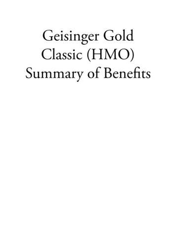 Geisinger Gold Classic (HMO) Summary Of Benefits