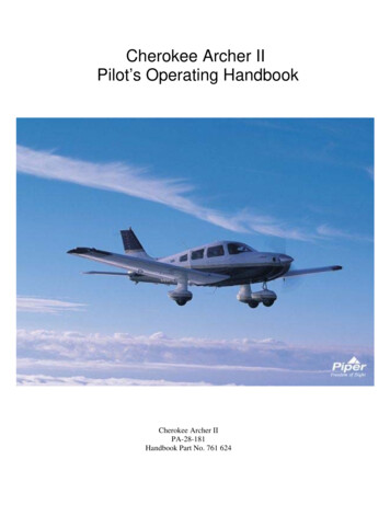 Cherokee Archer II Pilot's Operating Handbook - FlyBoys Flight Centers
