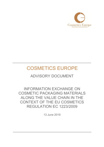 EXPLANTORY NOTE: GENERAL APPROACH FOR COSMETIC PACKAGING - Cosmetics Europe