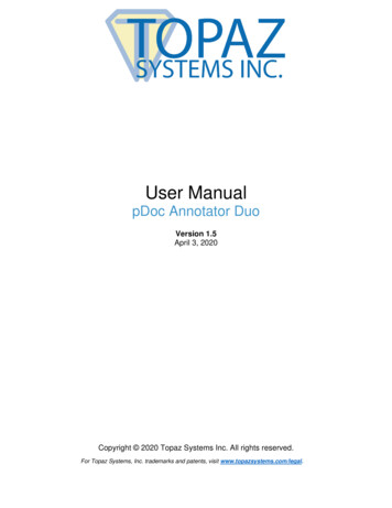 PDoc Annotator Duo User Manual - Topaz Systems