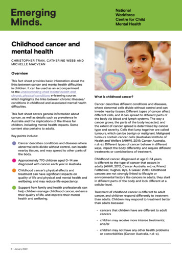 Childhood Cancer And Mental Health