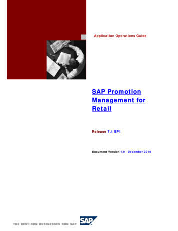 SAP Promotion Management For Retail