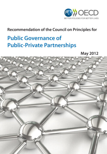 Public Governance Of Public-Private Partnerships - OECD