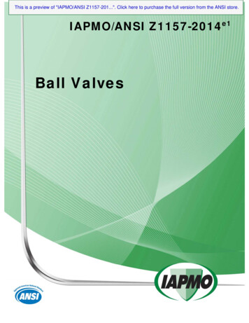 Ball Valves - American National Standards Institute