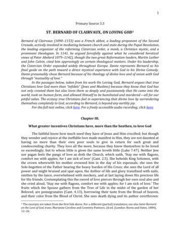 ST. BERNARD OF CLAIRVAUX, ON LOVING GOD1 - Bloomsbury