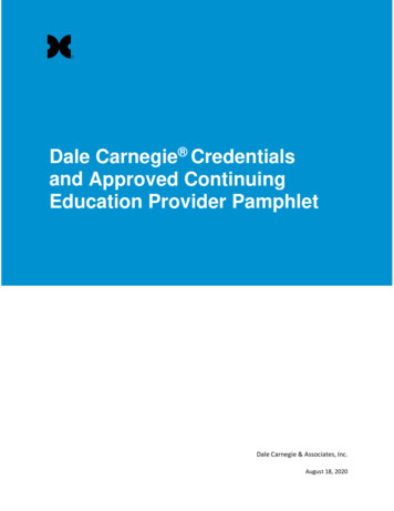 Dale Carnegie Credentials And Approved Continuing Education Provider .