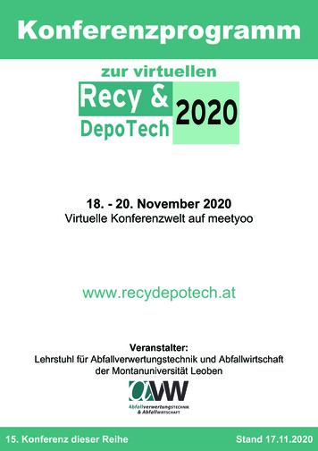 Konferenzprogramm - Recy & DepoTech