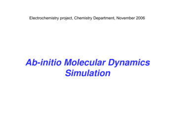 Ab-initio Molecular Dynamics Simulation - Simon Fraser University