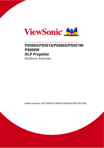 PS500X/PS501X/PS600X/PS501W/ PS600W DLP Projektör - ViewSonic