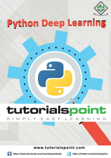 Deep Learning With Python - Tutorialspoint 