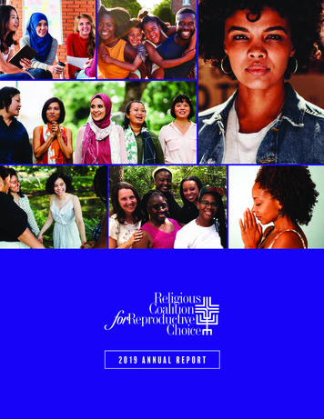 2019 ANNUAL REPORT - Religious Coalition For Reproductive Choice