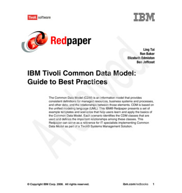 IBM Tivoli Common Data Model: Guide To Best Practices