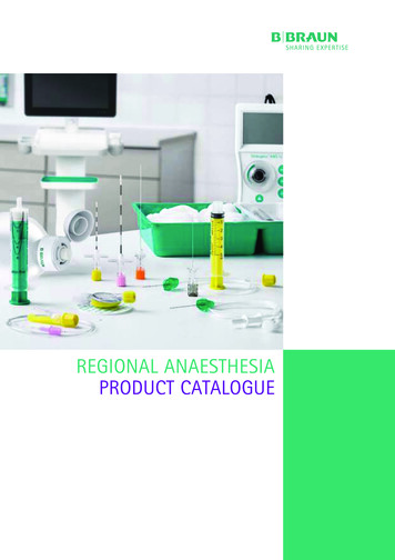 Regional Anaesthesia Product Catalogue