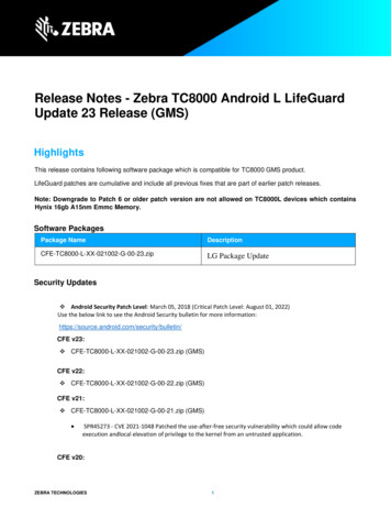 Release Notes - Zebra TC8000 Android L LifeGuard Update 23 Release (GMS)