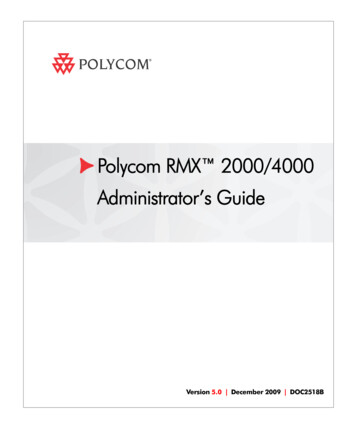 Polycom RMX 2000/4000 Administrator's Guide - Polycom Moscow